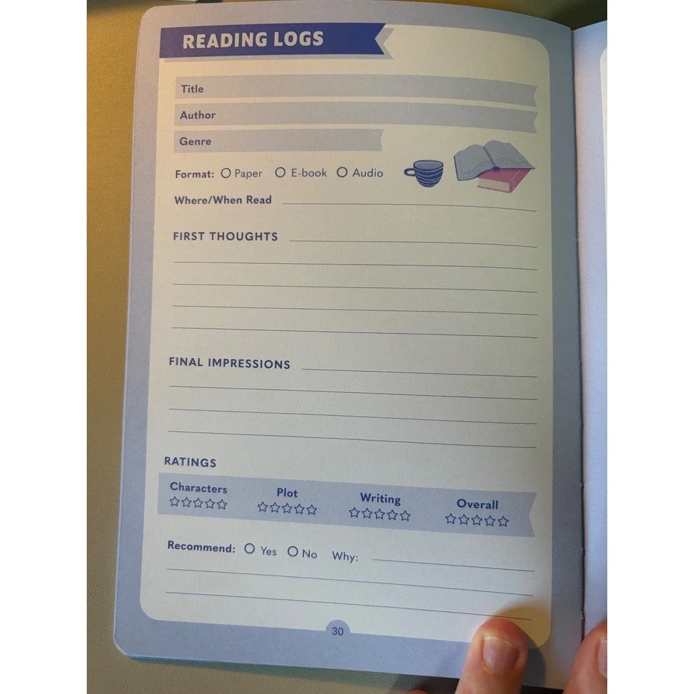 My Book‎ Club Journal Reading Log Guided Notebook Teal Illustrated Softcover